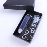 Bricolage créatif porte-clés en cuir véritable porte-clés anneau de poche porte-clés cadeaux danniversaire faits à