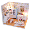 Bricolage en bois fait à la main assembler Miniature maison de poupée Kit jouet avec LED léger cache-poussière pour coll