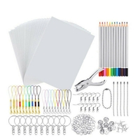 Bricolage Kit de feuille de plastique thermorétractable Shrinky Art papier trou perforateur porte-clés crayons matériaux