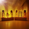 Bricolage LED Eid Mubarak en bois clair Plaque Ramadan Home Party Ornement