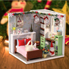Bricolage maison de poupée modèle miniature kit de meubles LED lumière enfants jouets cadeaux de noël