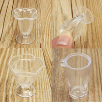 Bricolage Mini-tasse Sticks de sol crémeux Goblets Minéraux collants Mini cuisine plastique transparente