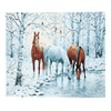 Bricolage peinture par numéros toile peinture à lhuile Kit trois chevaux dans la forêt de glace maison décoration m