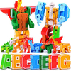 Bricolage Puzzle jouets éducatifs anglais lettre Transformation Alphabet dinosaure Robot Animal enfants jouet cadeau pou