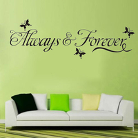 Bricolage toujours et à jamais art de papillon amovible sticker mural de vinyle murale décor