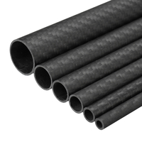 Brillant de tube de tube de fibre de carbone de diamètre 8mm de mur 1mm 3K enveloppé pour le modèle dair RC