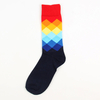 British style multicolore chaussettes casual hommes coton long cylindre rhombus chaussettes