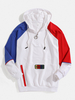 Broderie de lettre pour hommes couleurs contrastantes Patchwork Drop Sweats à capuche