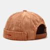 Broderie en velours côtelé unisexe couleur unie bonnet sans bord extérieur bonnet de propriétaire casquette de crâne