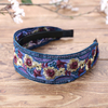 Broderie Vintage Style ethnique fleur tissé bandeau mode paillettes broderie large bord bandeau