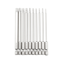 BROPPE 10 pièces S2 acier allié T6-T40 100mm embouts de tournevis Torx magnétique 1/4 pouce à tige hexagonale