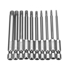 BROPPE 10 pièces S2 acier allié T6-T40 75mm embouts de tournevis Torx magnétique 1/4 pouce tige hexagonale