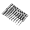 Broppe 10pcs SAE 5 / 64-5 / 16 pouces Tournevis à Tête Hexagonale Bits 1/4 pouce Hexagonale Tournevis Magnétique Bits
