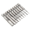 Broppe 10pcs tête hexagonale 50mm tournevis Bit Set magnétique 1/4 pouce vis de tournevis