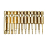 Broppe 12pcs or T5-T40 50mm magnétique tournevis Torx bits 1/4 pouce hexagone