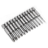 Broppe 13pcs 50mm Magnétique à long Hex Shank cross tête tournevis Bits
