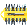 BROPPE 17Pcs 1/4 Hex Shank Screwdriver Bits Set Square Phillips Slotted U Brosse à tournevis