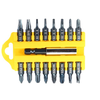BROPPE 17Pcs 1/4 Hex Shank U / Y / Triangle / Phillips / POZI Buse de tournevis Set avec support magnétique