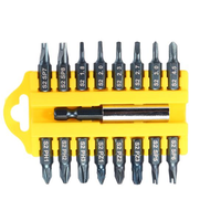 BROPPE 17Pcs 1/4 Hex Shank U / Y / Triangle / Phillips / POZI Buse de tournevis Set avec support magnétique