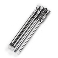 BROPPE 4pcs 100mm magnétique 3.0-6.0mm tête plate fendue tournevis Embouts
