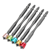 Broppe 5 pièces 110mm PH2 embouts de tournevis magnétique anneau en aluminium 1/4 pouce tournevis à tige hexagonale