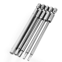 Broppe 5Pcs 100mm H2.5-H6 Embout de tournevis à tête hexagonale 1/4 po Embout de tournevis à embout hexagonal