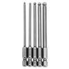 Broppe 5pcs 2.5 / 3/4/5 / 6mm 100mm Brosse à vis à bille magnétique 1/4 pouce Hex Shank
