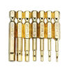 BROPPE 7 Pcs Or 50mm 1.5-6.0mm Magnétique Embouts de Tournevis à tête hexagonale 1/4 pouce hexagonale Tournevis