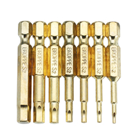 BROPPE 7 Pcs Or 50mm 1.5-6.0mm Magnétique Embouts de Tournevis à tête hexagonale 1/4 pouce hexagonale Tournevis