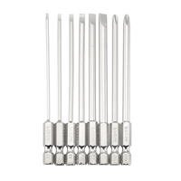 BROPPE 8 pièces 100mm S2 acier allié SL2-SL6 tête plate magnétique et embouts de tournevis cruciformes 1/4 pouce à tige