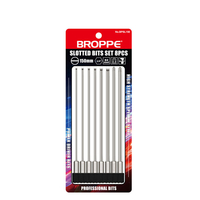 BROPPE 8 pièces 150mm S2 acier allié SL2-SL6 tête plate magnétique et embouts de tournevis cruciformes 1/4 pouce à tige