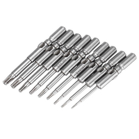 BROPPE 9Pcs 802 Torx Screwdriver Bits Set T5-T25 6mm Round Shank Brosse à tournevis électrique