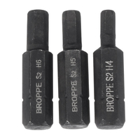 BROPPE Broches à tournevis à percussion hexagonale 3pcs H4-H6 8mm Hex Shank 36mm Hexagon Screwdriver Bits Set