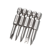 Broppe Lot de 5 embouts de tournevis magnétiques en forme de U à tige hexagonale 50 mm 1/4"