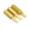 Broppe 3pcs 25mm S1-S3 Embouts de tournevis en forme de carré 1/4 po Hex Shank galvanoplastie Bronze