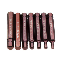 Broppe 7pcs H4-H12 75mm Hex Tournevis Bit 10mm Hex Tige pour Tournevis à Impact