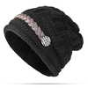 Brosse à crochet à la main pour femmes Chapeau à tricoter Bouton à biseaux décoratifs