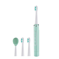 Brosse à dents électrique sonique 2 en 1 brosse de nettoyage du visage IPX7 brosse à dents rechargeable USB étanche