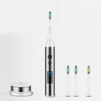 Brosse à dents électrique sonique adulte IPX7 support de chargeur écran couleur brosse à dents charge rapide avec 3 tête