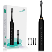 Brosse à dents électrique sonique X-3 Brosse à dents étanche IPX7 6 modes Brosse à minuterie rechargeable USB réglable a