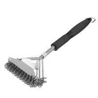 Brosse de grattoir doutil de brosse de gril sans poils de 18 pouces en acier inoxydable pour nettoyer le barbecue