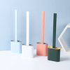 Brosse de toilette en silicone avec support de brosse de toilette Outil de nettoyage de salle de bain