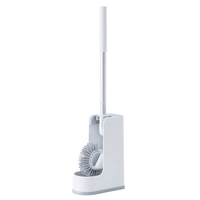 Brosse de toilette en silicone Soft Porte-brosse de toilette mural en poils de salle de bain Outil propre