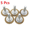 Brosses de roue de fil de laiton de 5Pcs 25mm polissant des accessoires de Dremel pour des outils rotatoires