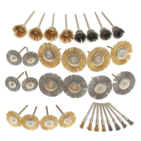 Brosses en laiton en acier de fil 32pcs polissage roues de brosse fixés pour outil rotatif dremel