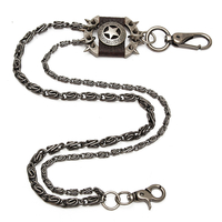 Brown Iron Star Men Wallet Metal Jean Chain Biker Trucker Punk