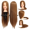 Brun 18 pouces coupe droite modèle de formation de mannequin pratique de formation de cheveux raides