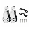 BSET MATEL Kayak Canoe Anchor Trolley Kit 2 poulies en acier inoxydable blocs 2 Nylon Pad Eyes Bateau Kayak Accessoires