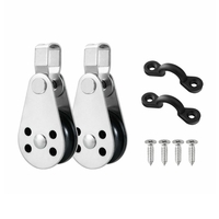 BSET MATEL Kayak Canoe Anchor Trolley Kit 2 poulies en acier inoxydable blocs 2 Nylon Pad Eyes Bateau Kayak Accessoires