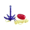 BSET MATEL Kit complet dancre de bateau kayak SUP Paddle Board Canoë petit aluminium moulé léger 4 dents pliant acc